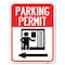 Signmission Parking Permit W/ Left ArrowHeavy-Gauge Aluminum Rust Proof Parking Sign, 18" x 24", A-1824-23402 A-1824-23402 - alternate 1